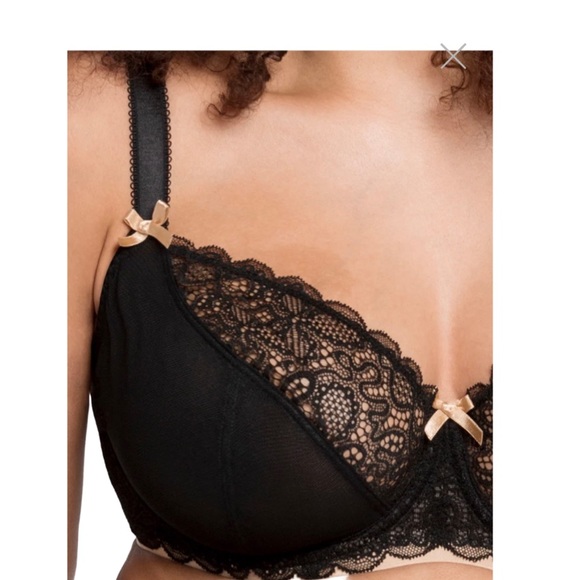 38K CURVY KATE Ellace Balcony Bra Black/Champagne - Picture 4 of 9